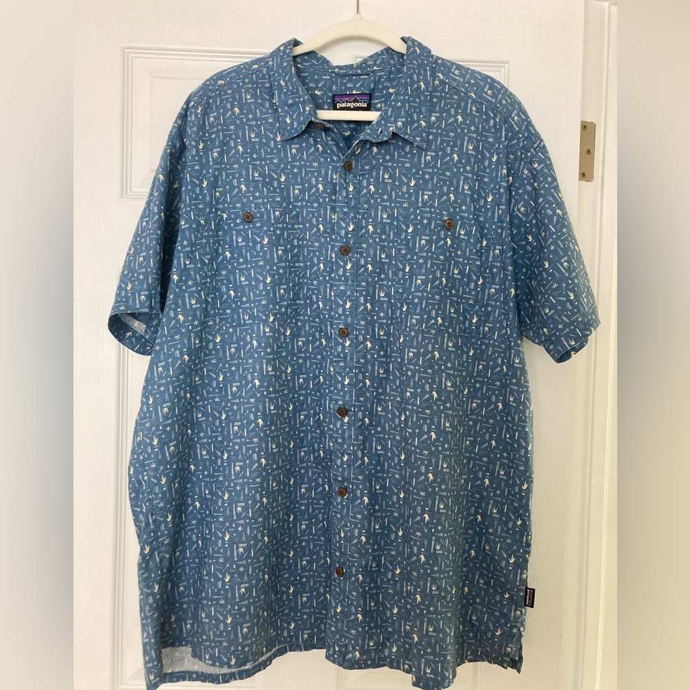 Patagonia hemp and cotton button down xxl